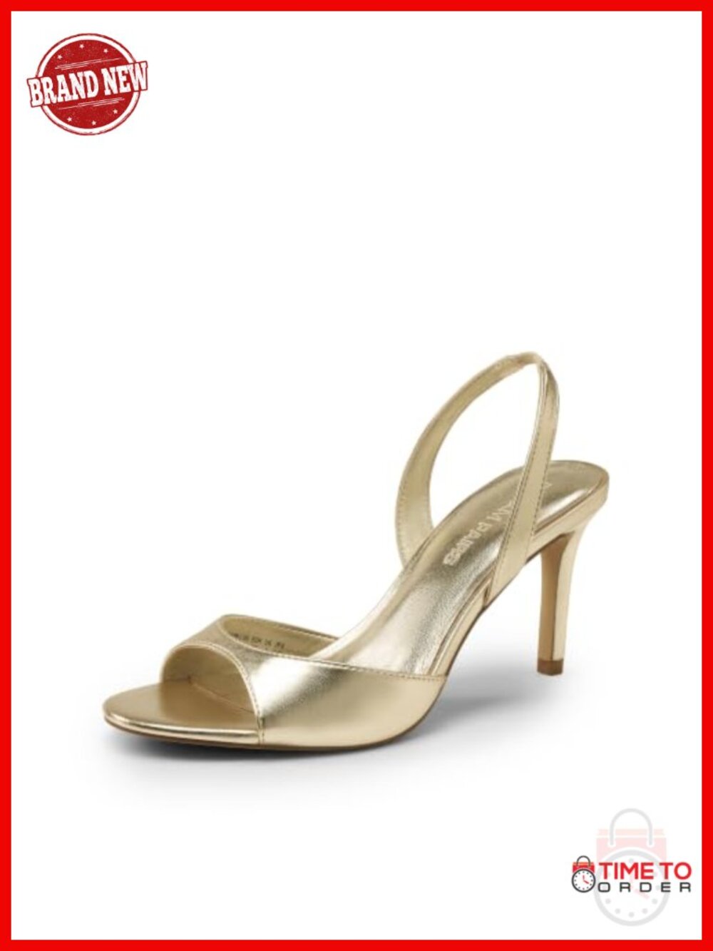 Women's Slingback Kitten Heeled Sandals Faux Leather
